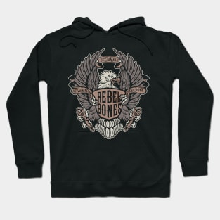 REBEL BONES - Only Front - Eagle and shield Hoodie